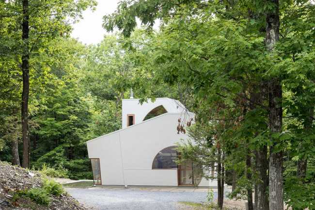 Wooden house among nature